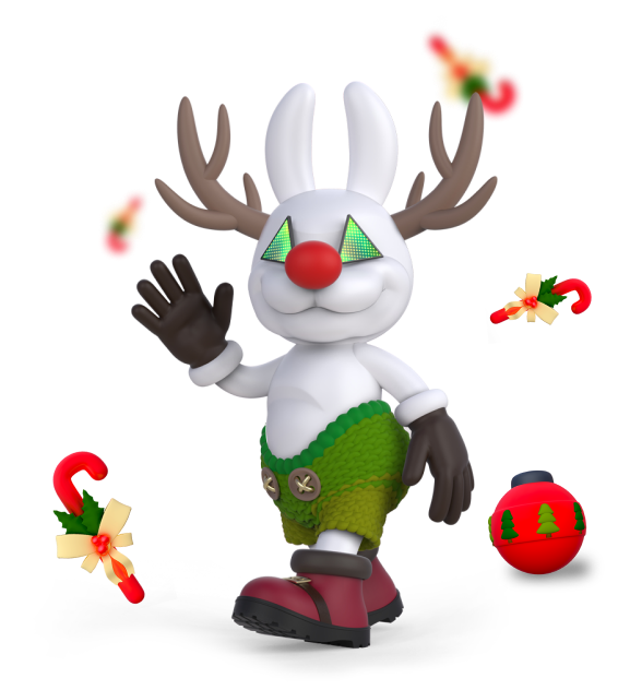 White rabbit with candy